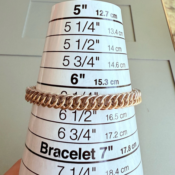 Artisan 18K Gold Vermeil 4mm Chain Maille Square Sterling Silver 925 Bracelet - Picture 7 of 8